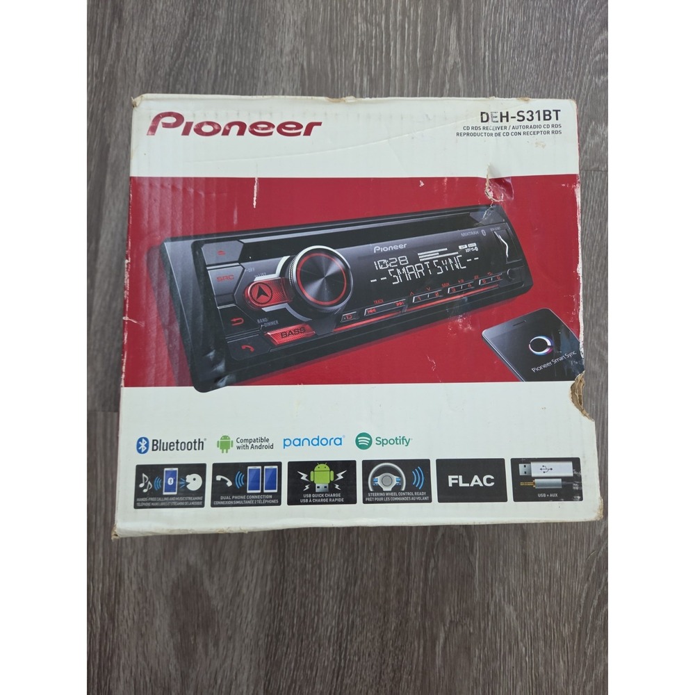 Pioneer DEH-S31BT 1 DIN CD Player Car Stereo Receiver w/ Bluetooth USB AUX